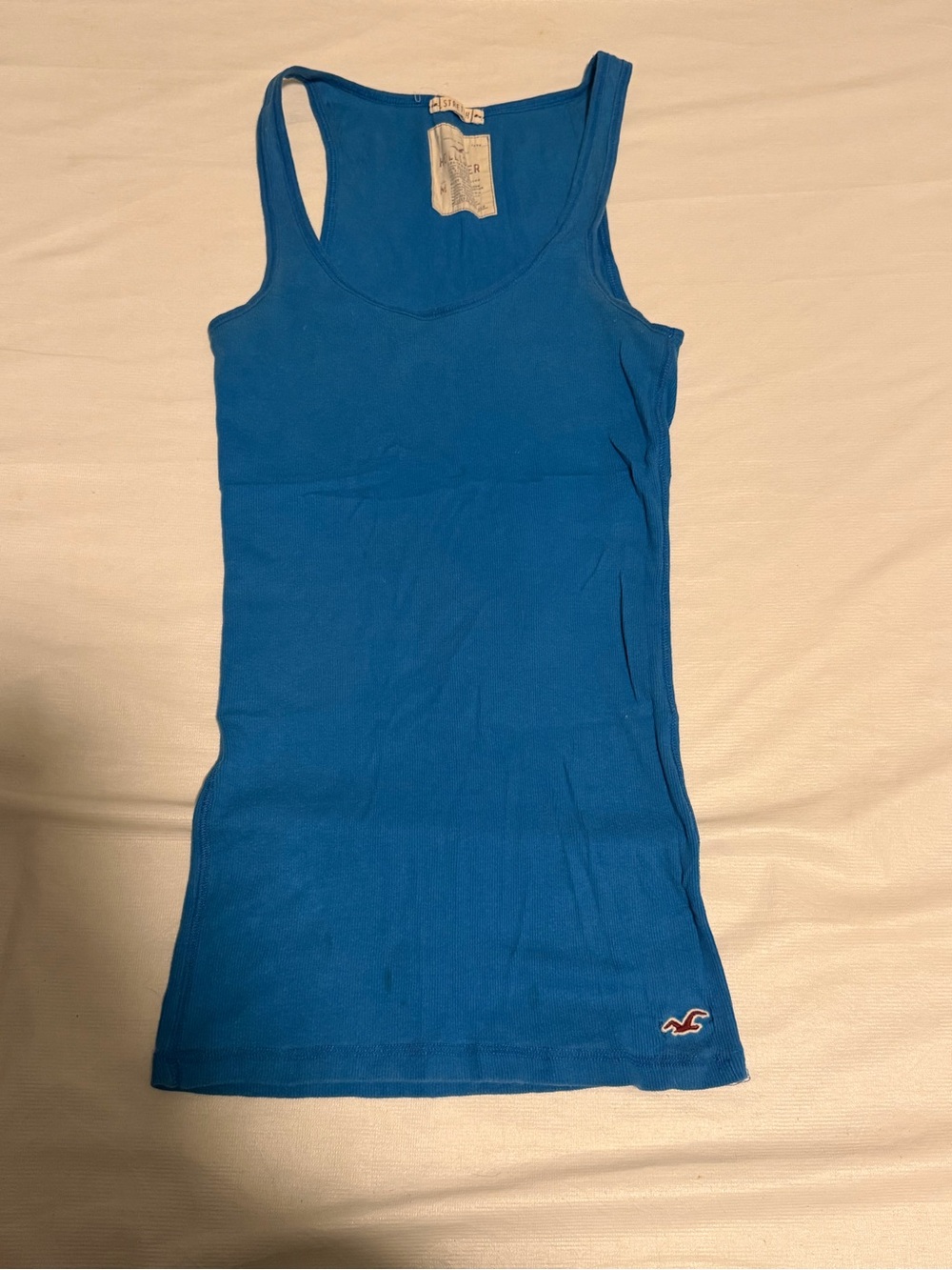2000s Hollister Blue Ribbed Racerback Tank Top